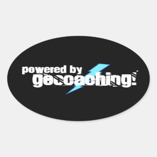 Adesivo Oval Psto por Geocaching