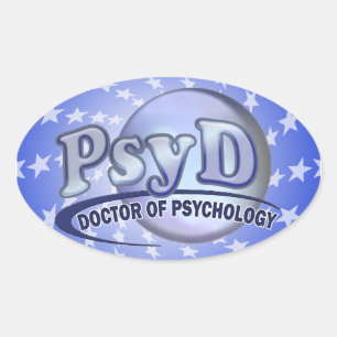 Adesivo Oval PsyD Doctor Psychology LOGO