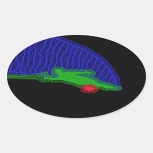 Adesivo Oval Pulverizador do néon do esquiador da água do