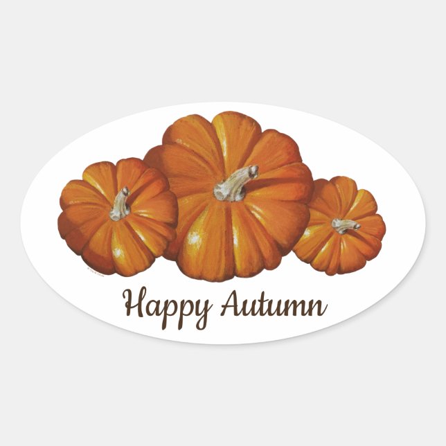 Adesivo Oval Pumpkin Sticker (Frente)