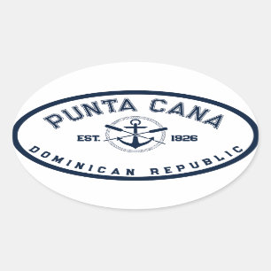 Adesivo Oval Punta Cana - República Dominicana Marinho Oars Anc