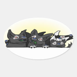 Adesivo Oval Pups em Blitz Feliz