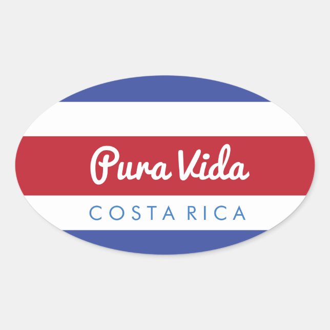 Adesivo Oval Pura Vida Costa Rica Sticker (Frente)