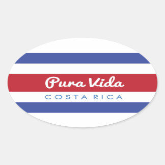Adesivo Oval Pura Vida Costa Rica Sticker