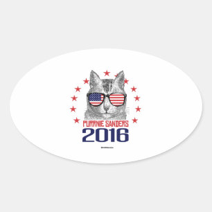 Adesivo Oval Purrnie Sanders 2016