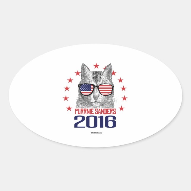 Adesivo Oval Purrnie Sanders 2016 (Frente)