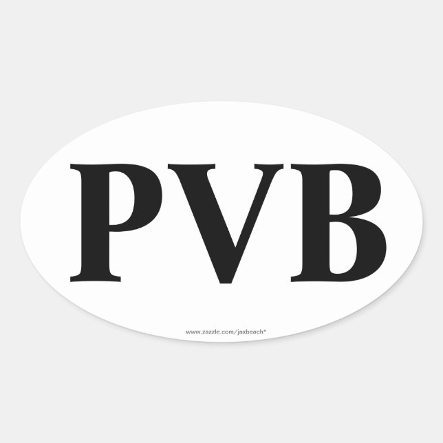 Adesivo Oval "PVB" Ponte Vedra praia FL Oval Bumper Sticker (Frente)