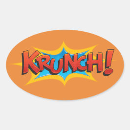 Adesivo Oval Quadrinho Krunch!