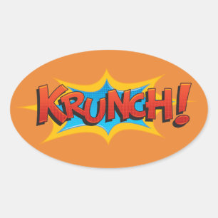 Adesivo Oval Quadrinho Krunch!