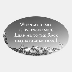Adesivo Oval Quando meu coração for verso oprimido da bíblia