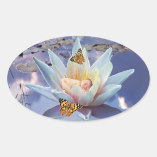 Adesivo Oval Quando um bebê vai dormir