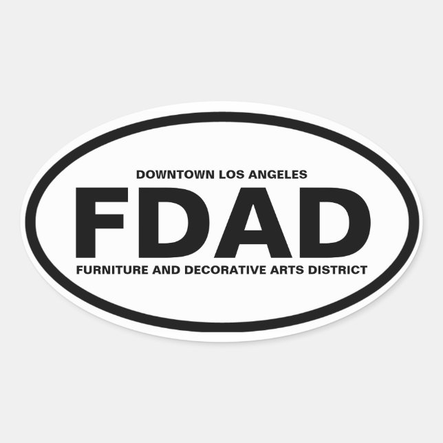 Adesivo Oval Quarto Distrito de Móveis e Artes Decorativas "FDA (Frente)