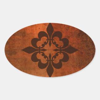 Adesivo Oval Quatre Fleur de Lis