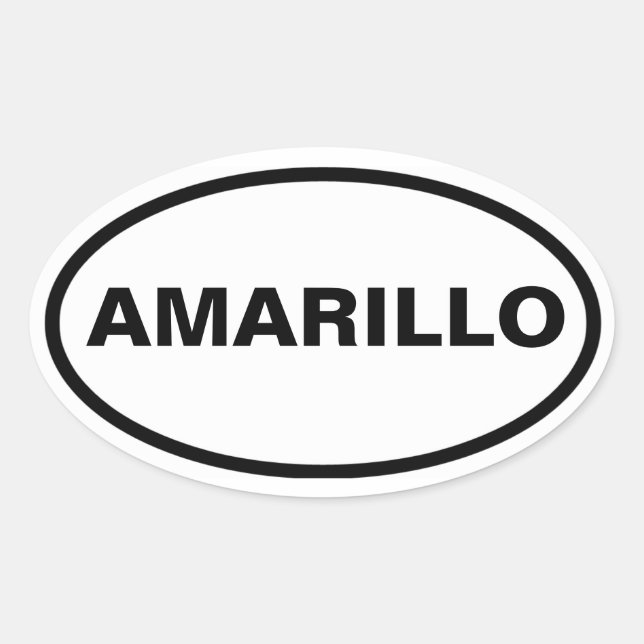 Adesivo Oval QUATRO Amarillo, Texas (Frente)