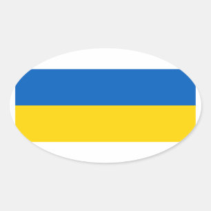 Adesivo Oval Quatro Bandeira Nacional da Ucrânia