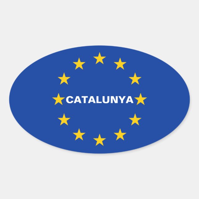 Adesivo Oval QUATRO Catalunha "Catalunha" Bandeira da União Eur (Frente)