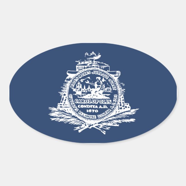 Adesivo Oval QUATRO Charleston, bandeira do SC (Frente)
