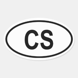 Adesivo Oval QUATRO Checoslováquia "CS "