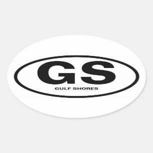 Adesivo Oval QUATRO costas do golfo, Alabama "GS "