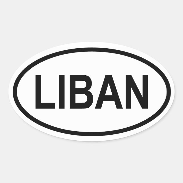 Adesivo Oval QUATRO Líbano "LIBAN" (Frente)