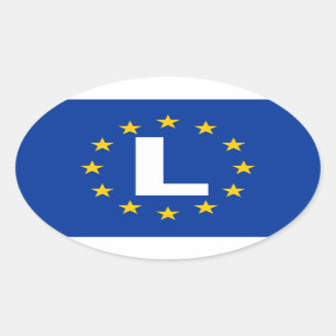 Adesivo Oval QUATRO Luxemburgo "L" Bandeira da União Europeia