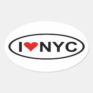 Adesivo Oval QUATRO "mim [coração] NYC "