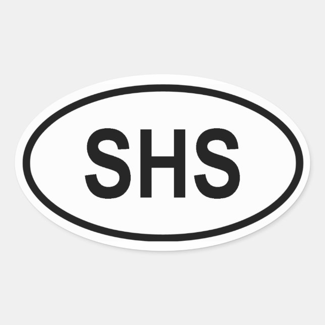 Adesivo Oval QUATRO "SHS" Reino dos Sérvios, Croatas e Esloveno (Frente)