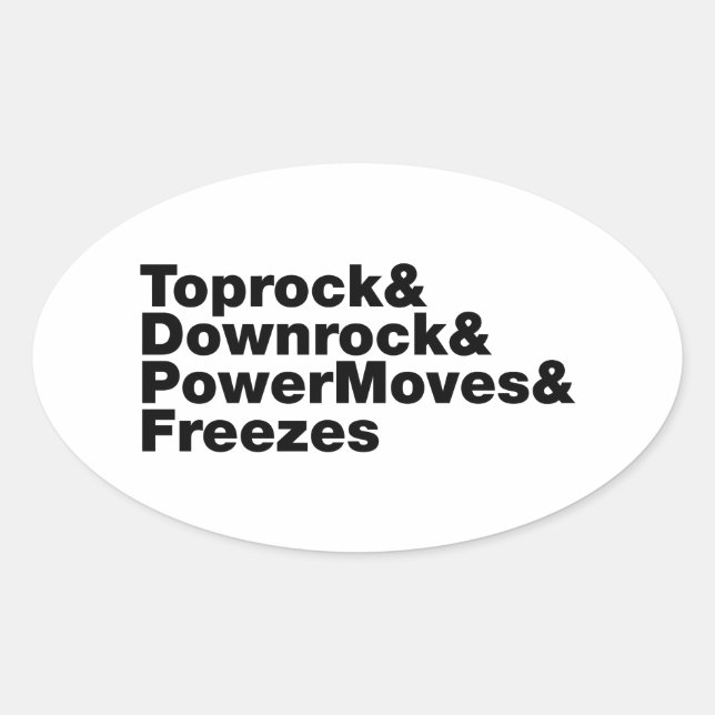 Adesivo Oval Quebrando Movimentos (Breakdancing) (Frente)