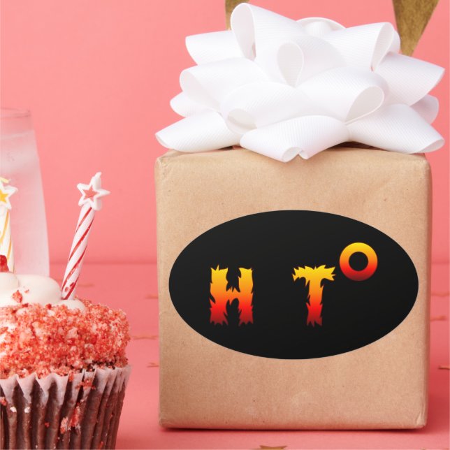 Adesivo Oval Quente | Aquecimento global (Festa)