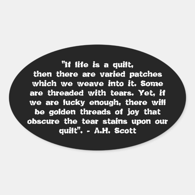 Adesivo Oval Quilt Of Joy (Frente)