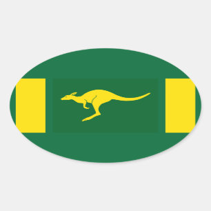 Adesivo Oval QUOUR Aussie Colors Kangaroo
