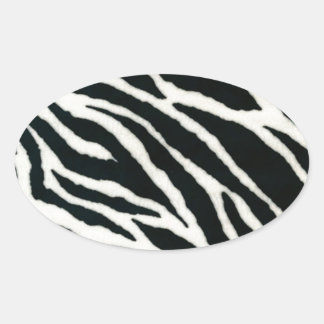 Adesivo Oval RAB Rockabilly Zebra Imprime Preto e Branco