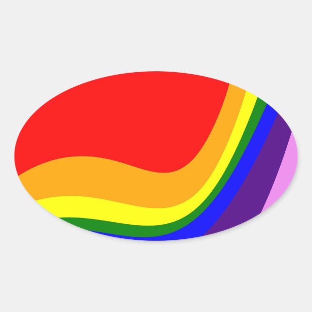 Adesivo Oval Rainbow Roy G Biv (Frente)