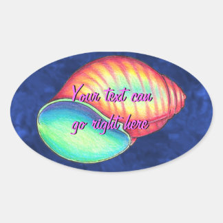 Adesivo Oval Rainbow Shell Stickers