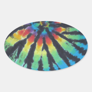 Adesivo Oval Rainbow Swirl Spiral Tie Dye PhatDyes