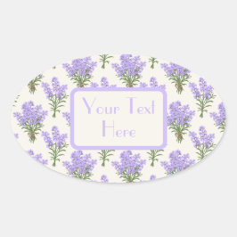 Adesivo Oval Ramos de Lavanda de Provence