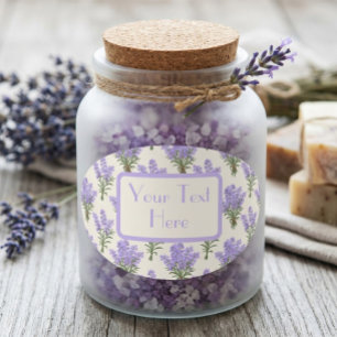 Adesivo Oval Ramos de Lavanda de Provence