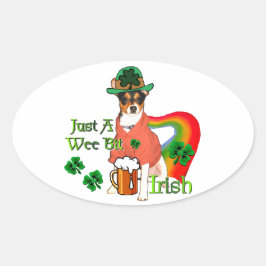 Adesivo Oval Rat Terrier St Patricks