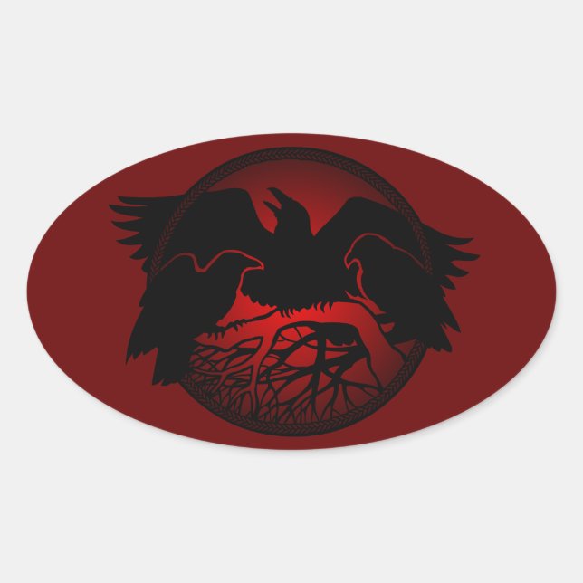Adesivo Oval Raven Stickers Nativo Vestidos de Arte (Frente)