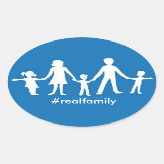 Adesivo Oval #realFamily Oval Sticker com valores tradicionais