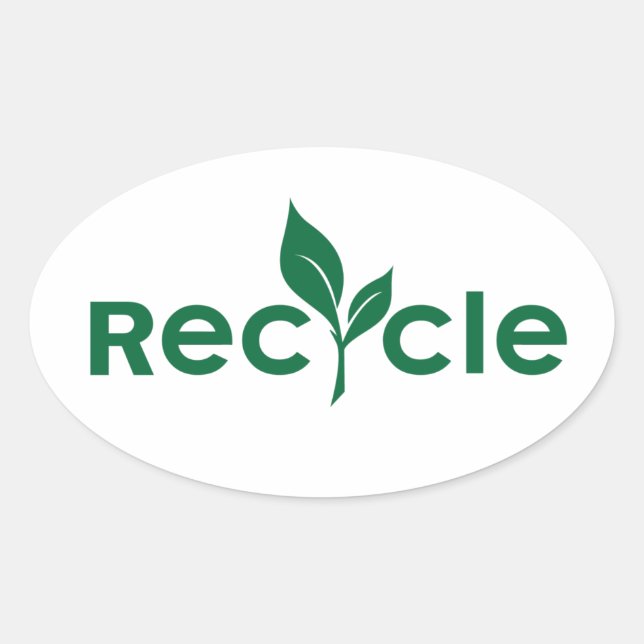 Adesivo Oval Reciclar (Frente)