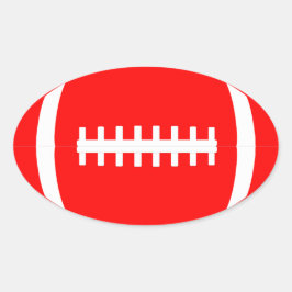 Adesivo Oval Red Football Sticker