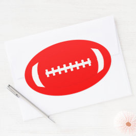 Adesivo Oval Red Football Sticker