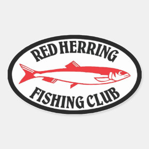 Adesivo Oval Red Herring que pesca o clube