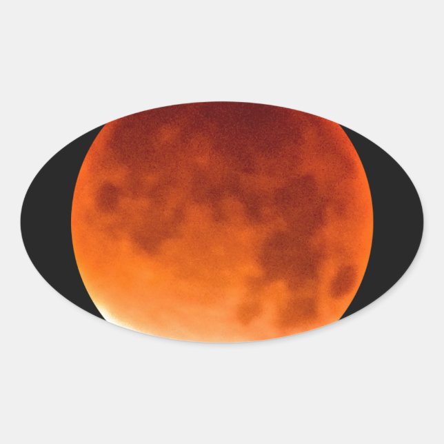Adesivo Oval Red Moon Risiing (Frente)