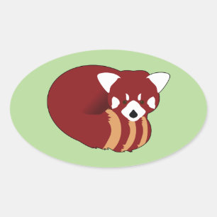 Adesivo Oval Red Panda