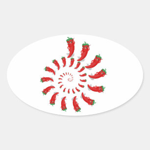 Adesivo Oval Red Pepper Diva Spiral