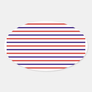 Adesivo Oval Red White e Blue Stripes