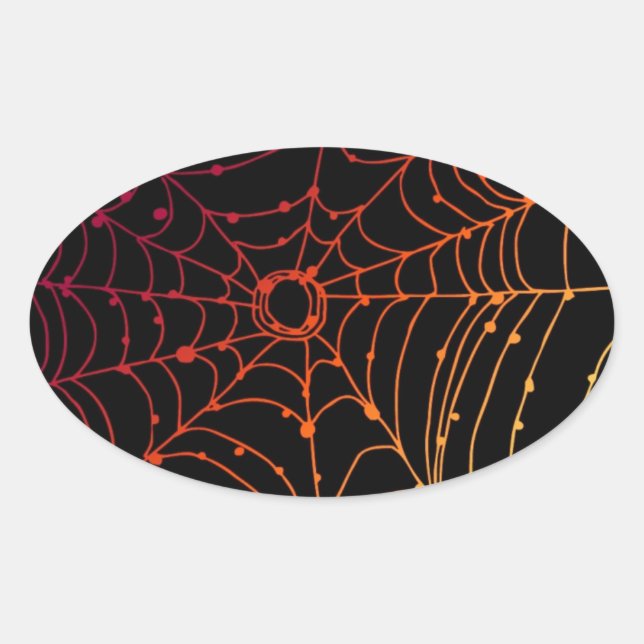 Adesivo Oval Rede de aranha-de-coroa-vermelha (Frente)