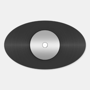 Adesivo Oval Registro LP Vinil-Look